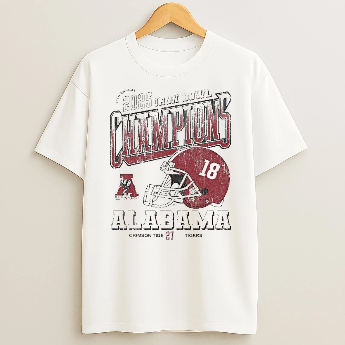 Alabama Crimson Tide 2025 Iron Bowl Champions 27 20 Score Helmet T Shirt