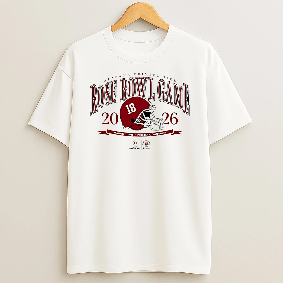 Alabama Crimson Tide 2026 Cfp Rose Bowl Helmet Circle T Shirt