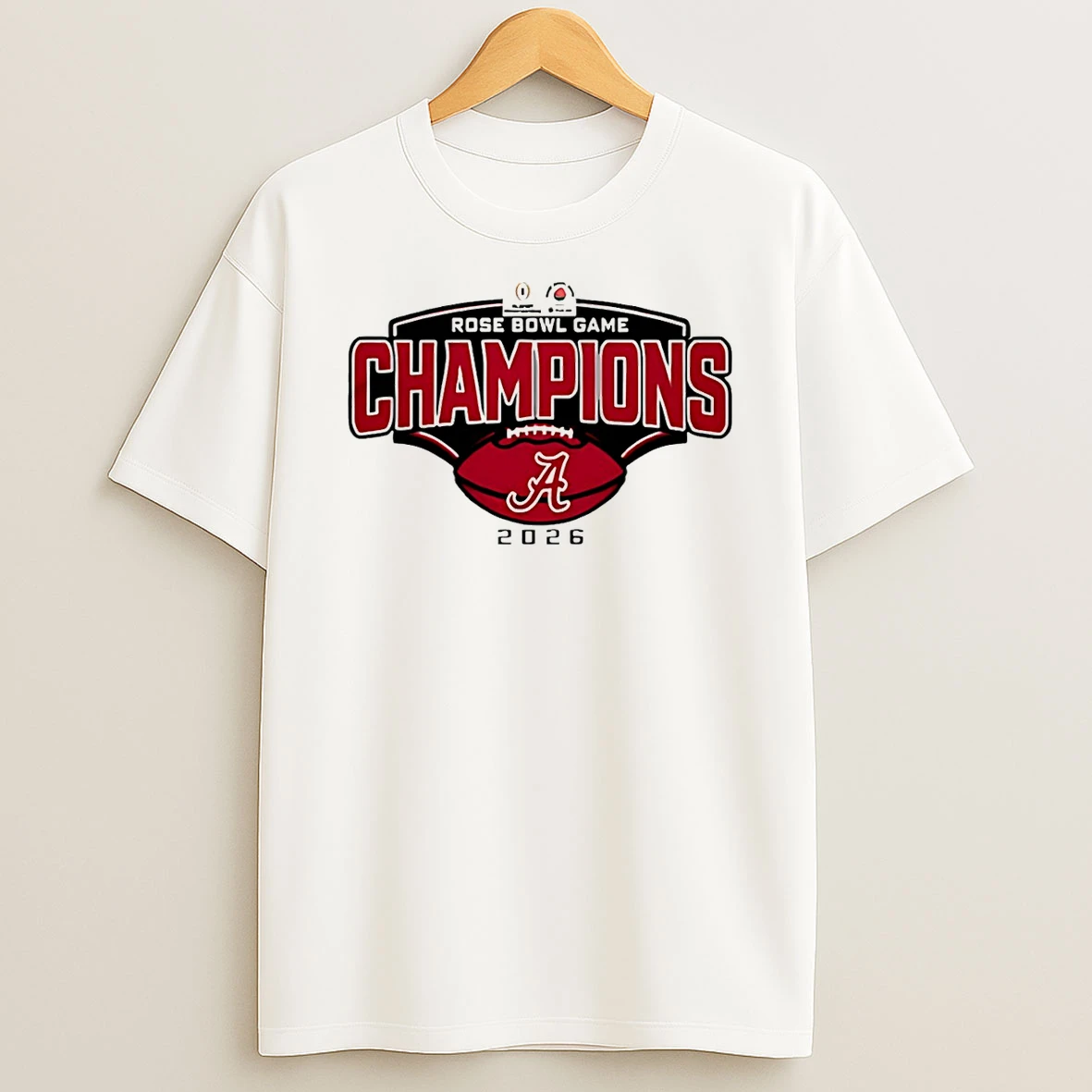 Alabama Crimson Tide 2026 Rose Bowl Champions Roll Tide Logo T Shirt