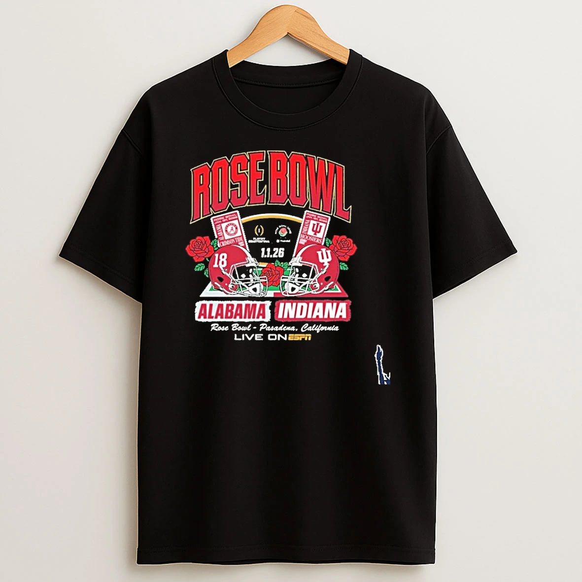 Alabama Crimson Tide 2026 Rose Bowl Game Vs Indiana Hoosiers Tickets T Shirt