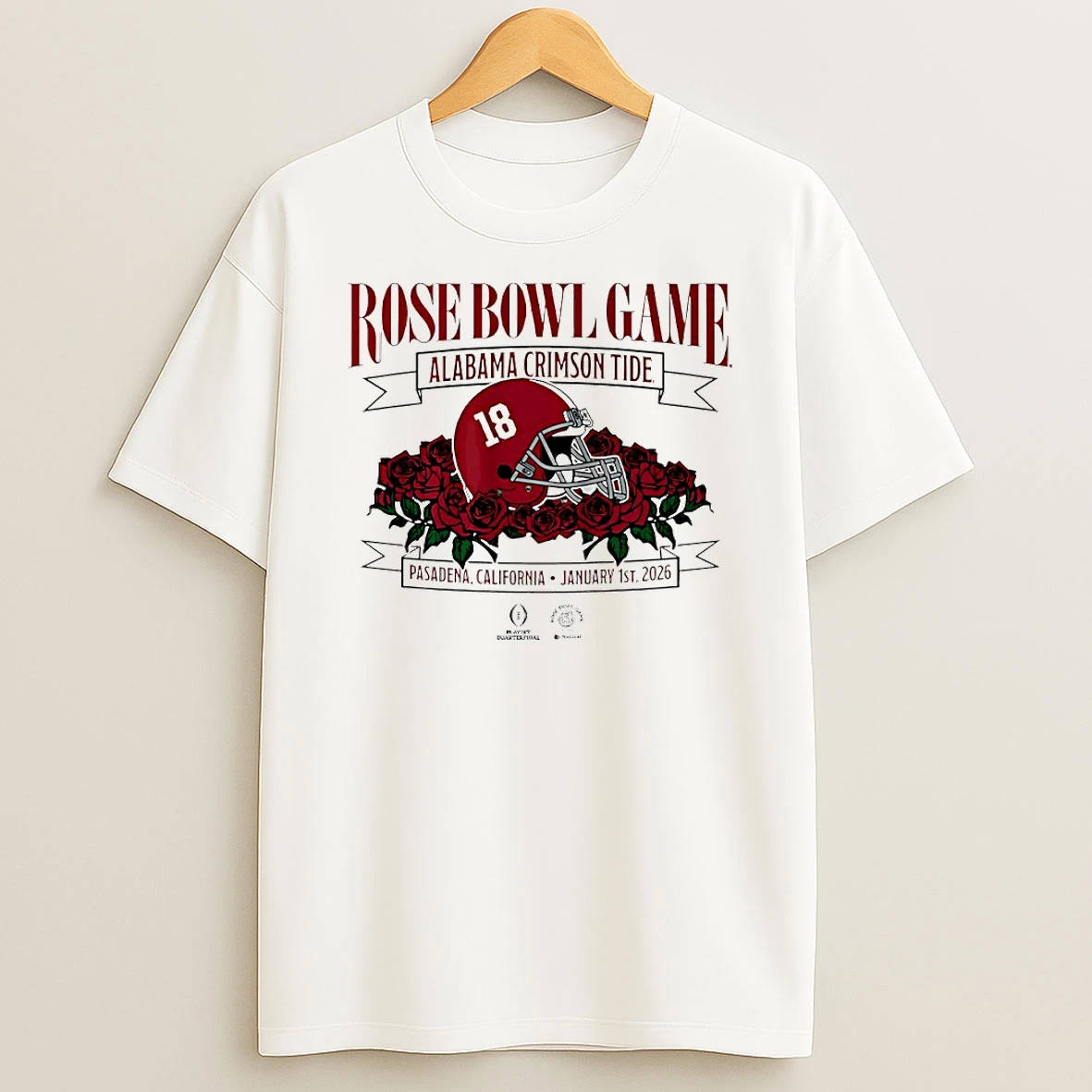 Alabama Crimson Tide Football 2026 Rose Bowl Game Helmet Circle T Shirt