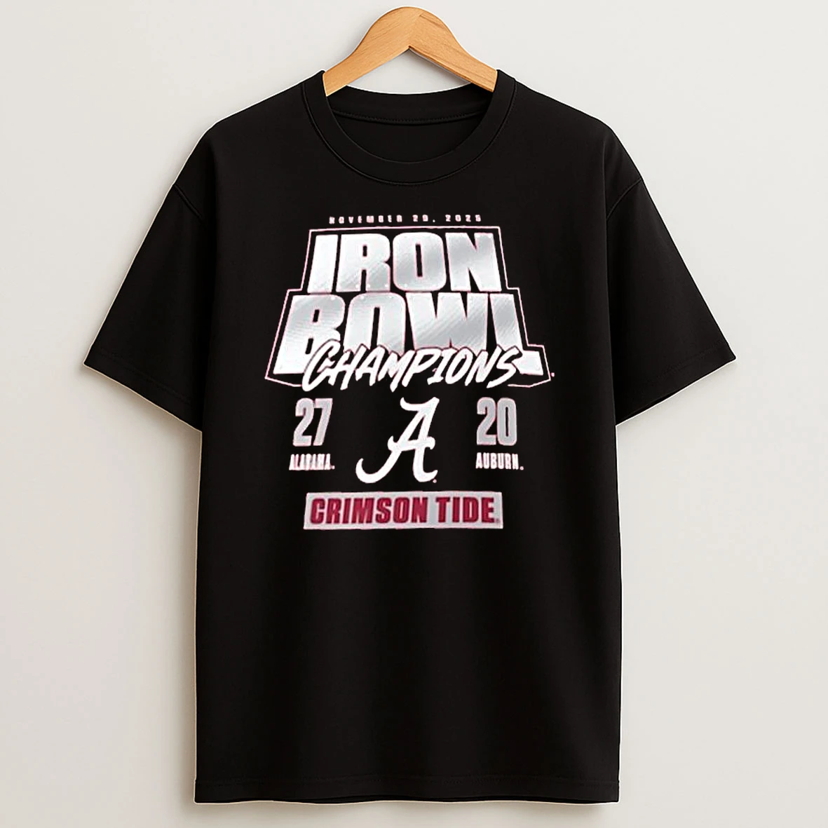 Alabama Crimson Tide Vs Auburn Tigers 2025 Iron Bowl Champions Score 27 20 T Shirt