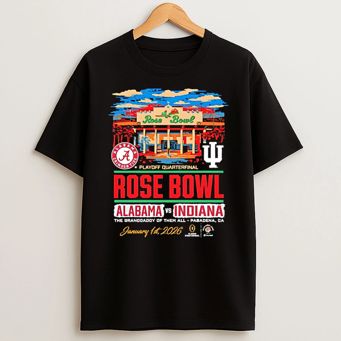 Alabama Crimson Tide Vs Indiana Hoosiers Playoff Rose Bowl Rose Bowl T Shirt