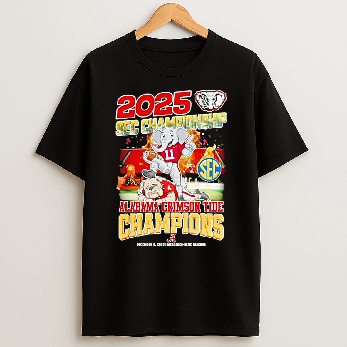 Alabama Crimson Tide Beat Georgia Bulldogs Sec Championship 2025 T Shirt