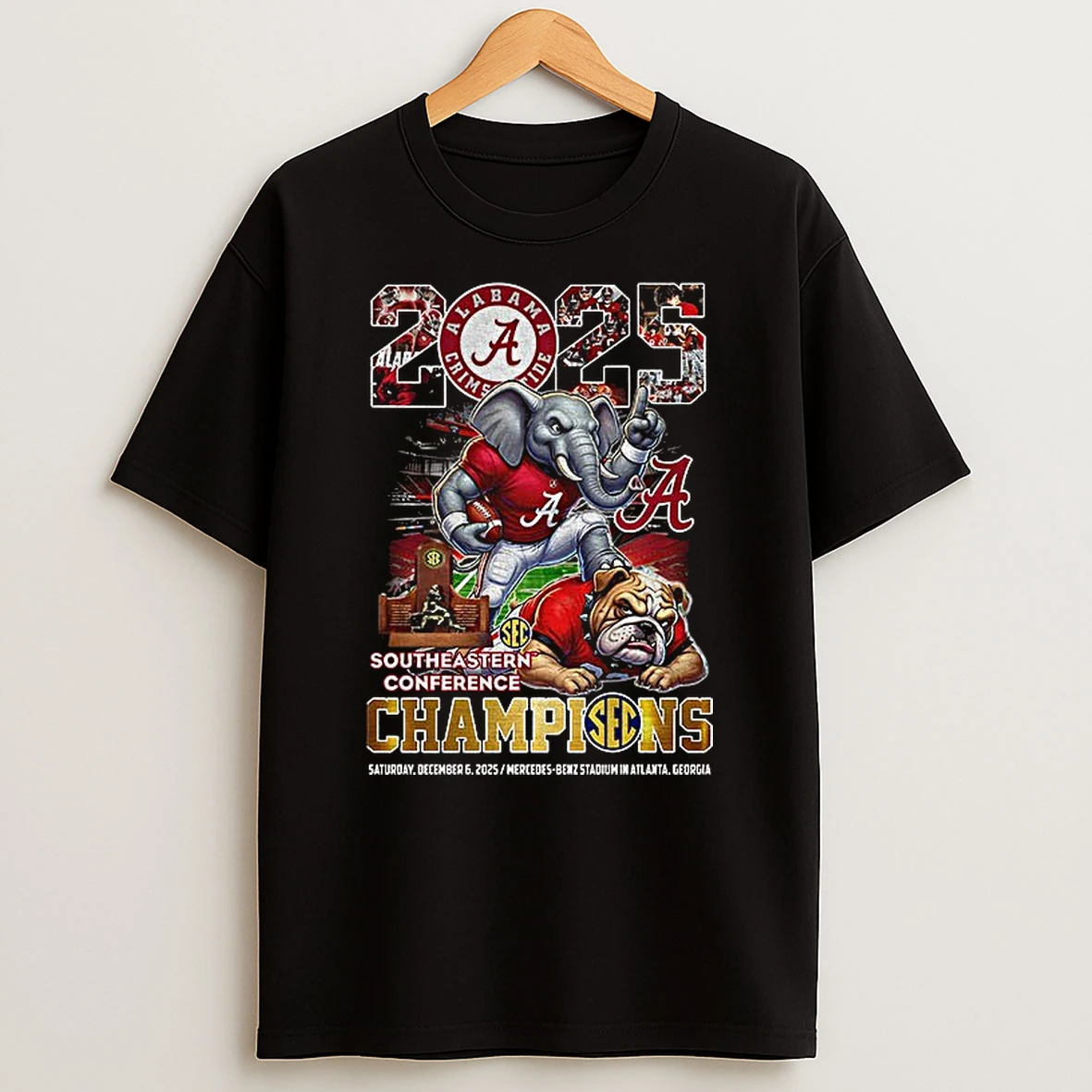 Alabama Crimson Tide Beat Georgia Bulldogs Football 2025 Sec Southeastern Conference Champions T Shirt