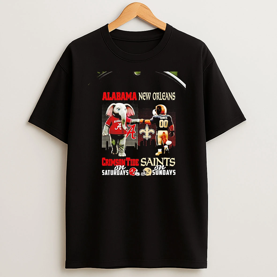 Alabama Crimson Tide On Saturdays New Orleans Saints On Sundays Mascot Chriast T Shirt