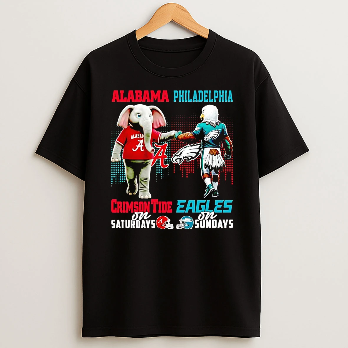 Alabama Crimson Tide On Saturdays Philadelphia Eagles On Sundays Mascot T Shirt