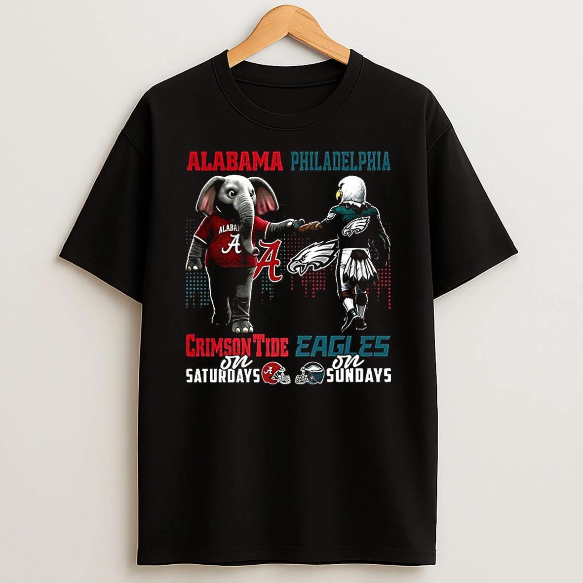 Alabama Crimson Tide On Saturdays Vs Philadelphia Eagles On Sundays Mascot T Shirt