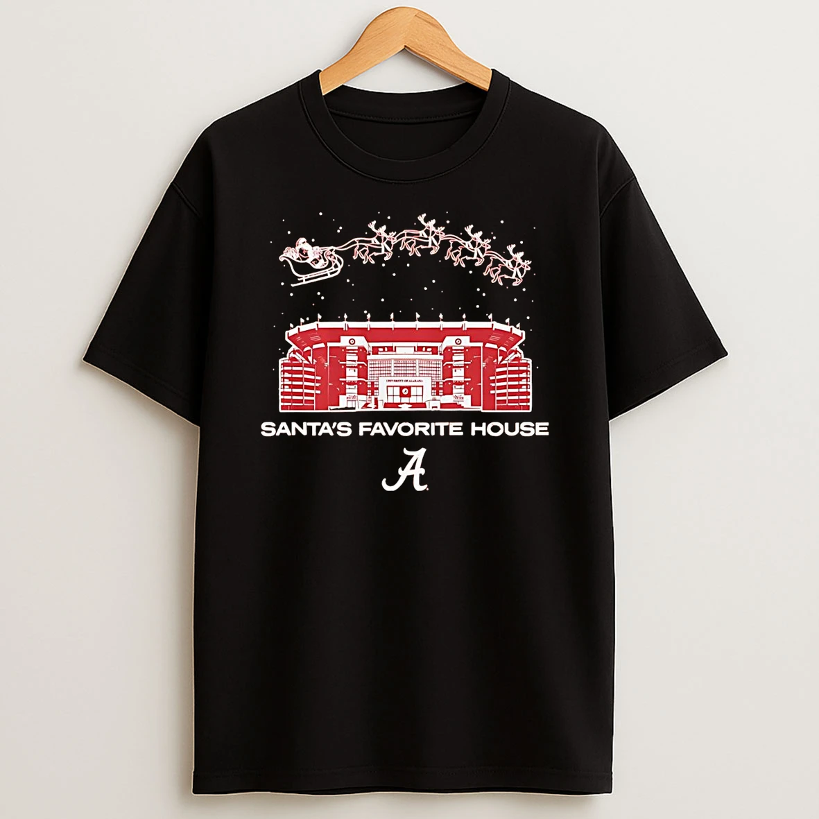 Alabama Crimson Tide Stadium Santas Favorite House T Shirt