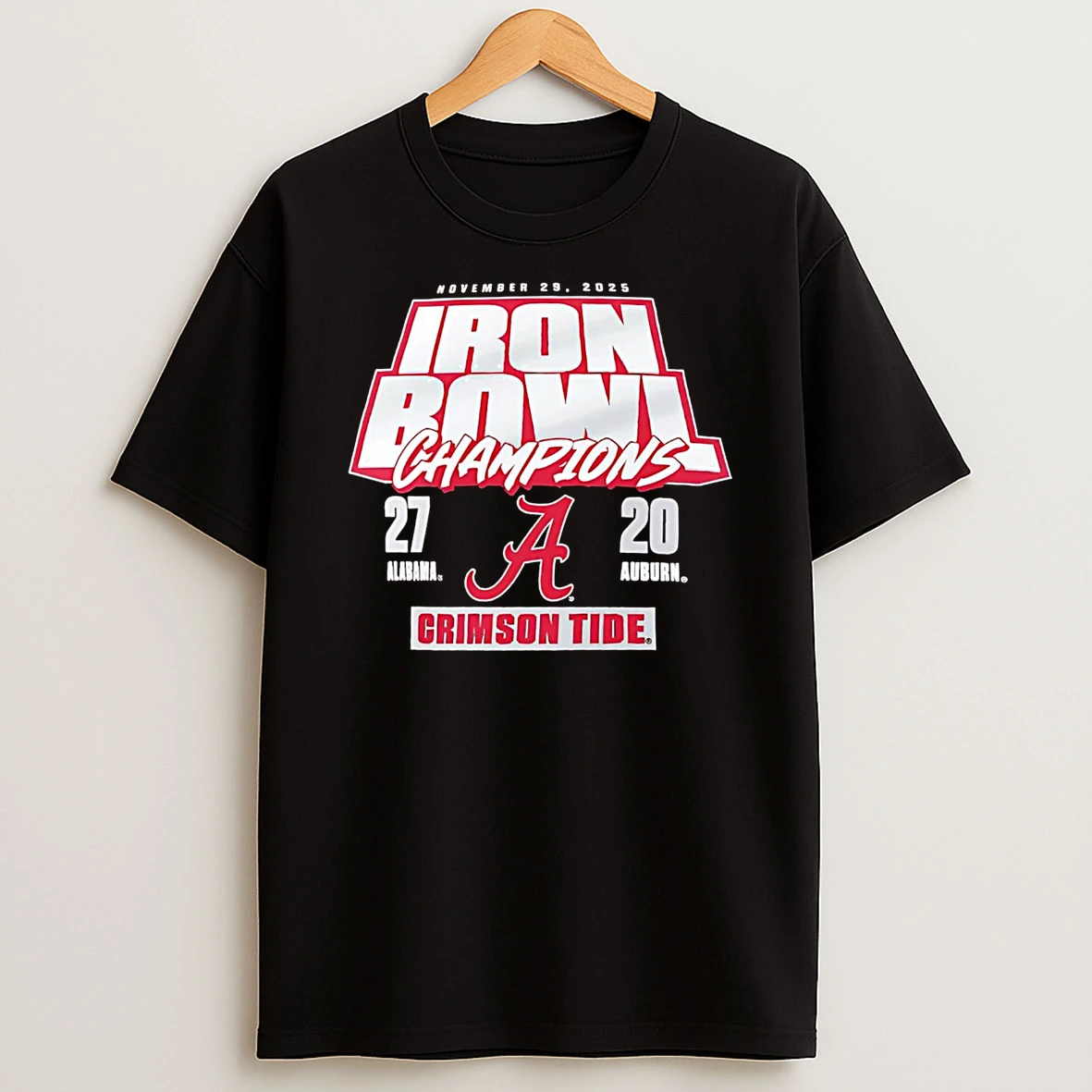Alabama Crimson Tide Vs Auburn Tigers 2025 Iron Bowl Champions Score T Shirt