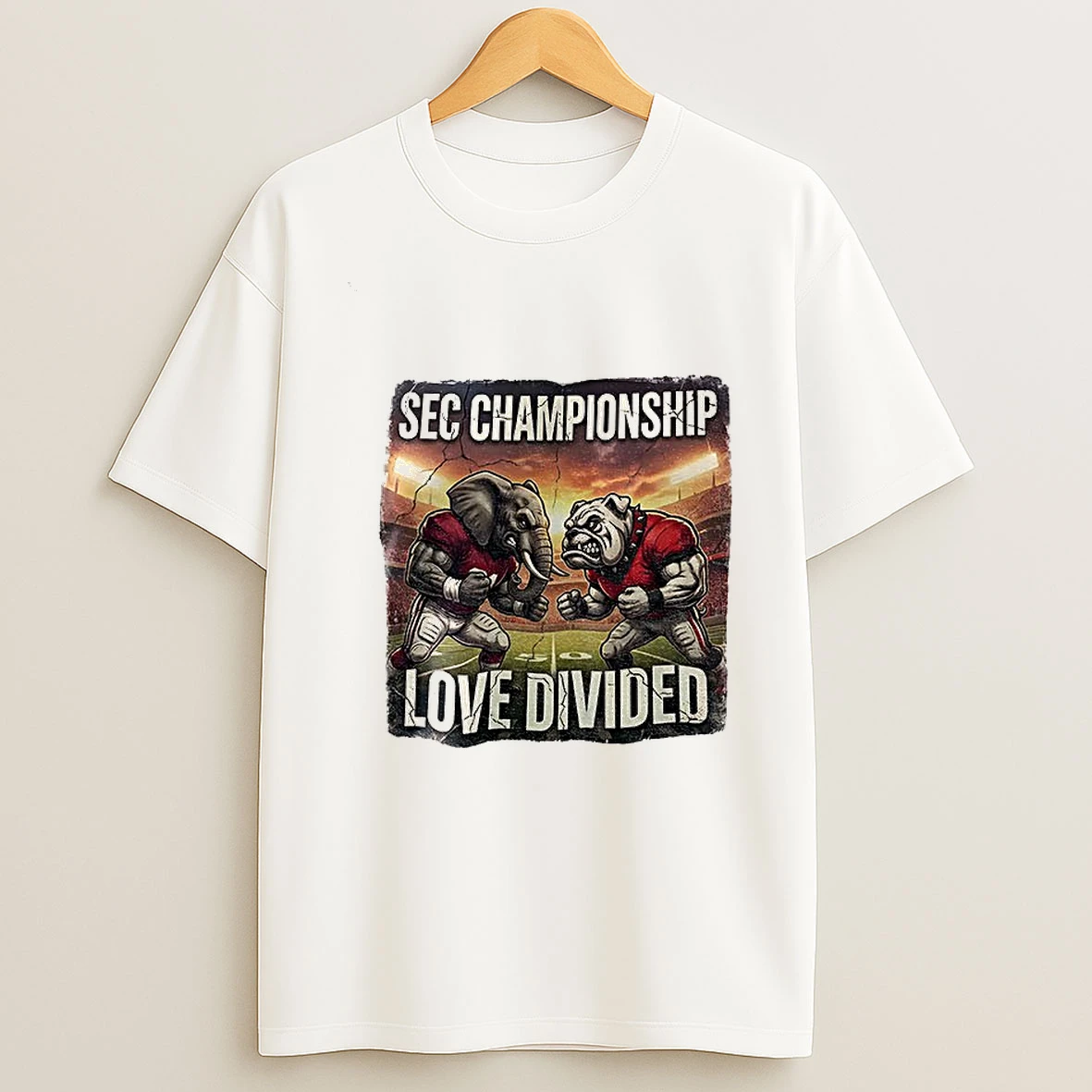 Alabama Crimson Tide Vs Georgia Bulldogs Football Sec Championship Love Divided T Shirt