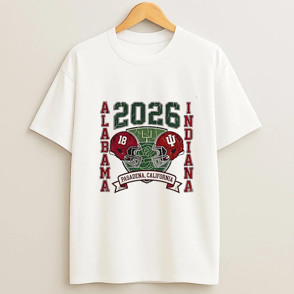 Alabama Crimson Tide Vs Indiana Hoosiers Football 2026 Rose Bowl Pasadena California Vintage T Shirt