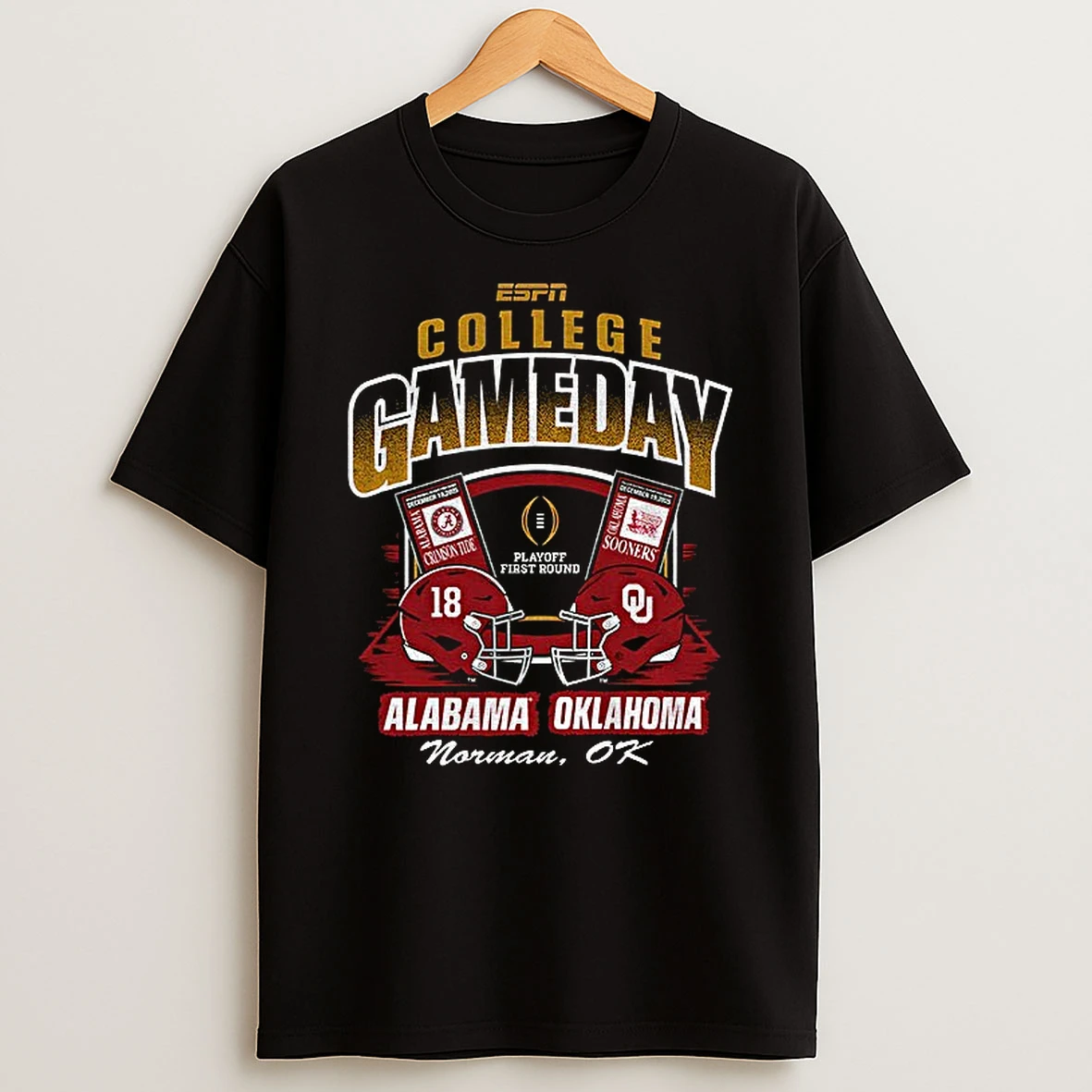 Alabama Crimson Tide Vs Oklahoma Sooners College Gameday Playoff First Round T Shirt