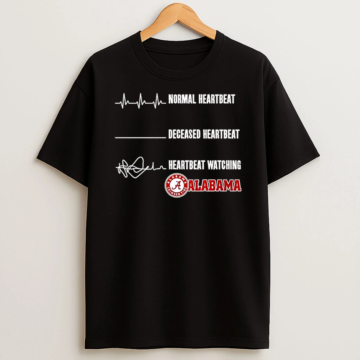 Alabama Crimson Tide With A Heartbeat Graphic T Shirt
