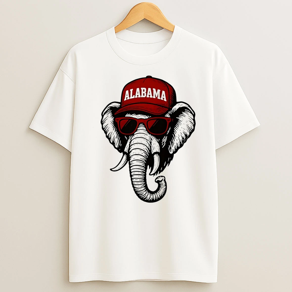 Alabama Elephant With Glasses And Hat T Shirt