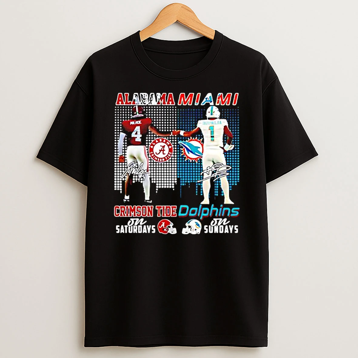Alabama Miami Players First Bump Signature T Shirt