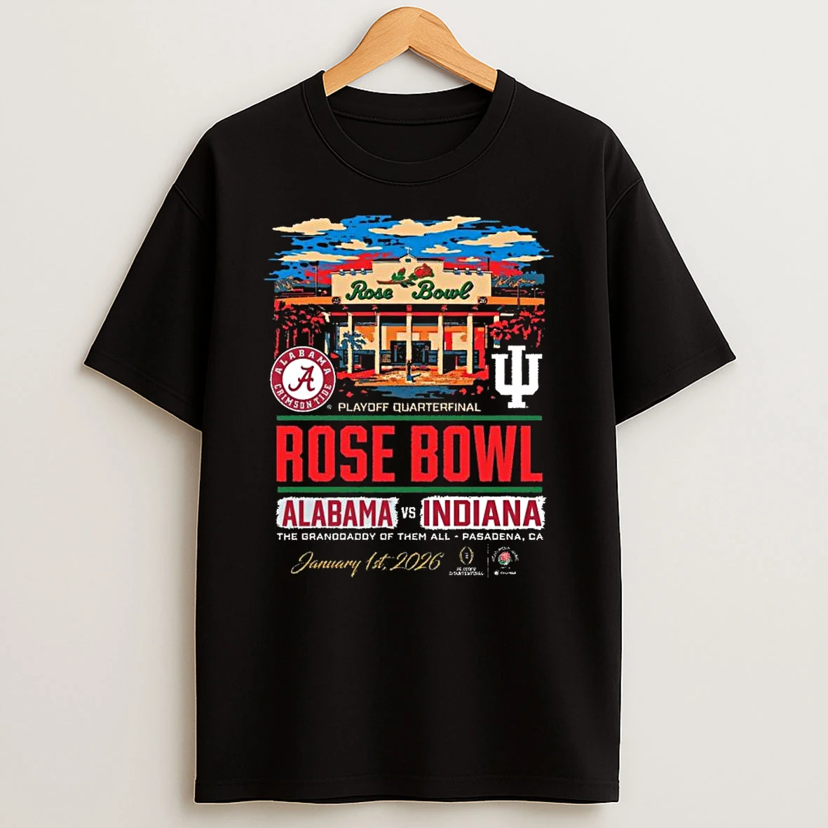 Alabama Vs Indiana Playoff Quarterfinal Rose Bowl Stadium 2026 T Shirt
