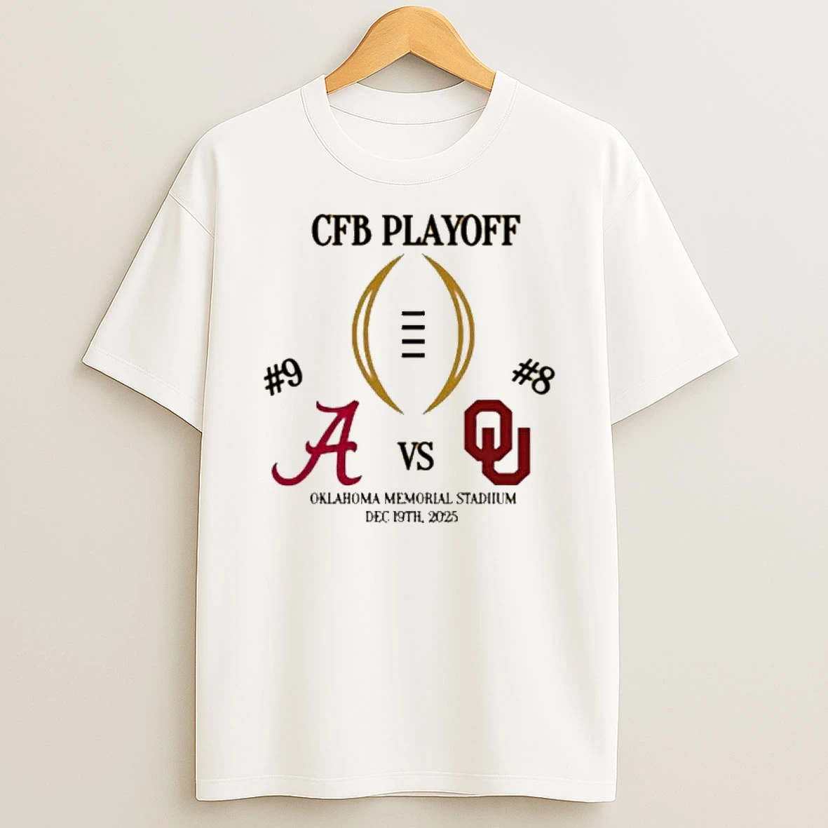 Alabama Vs Oklahoma Cfp Playoffs Oklahoma Memorial Stadium Dec 19th 2025 T Shirt