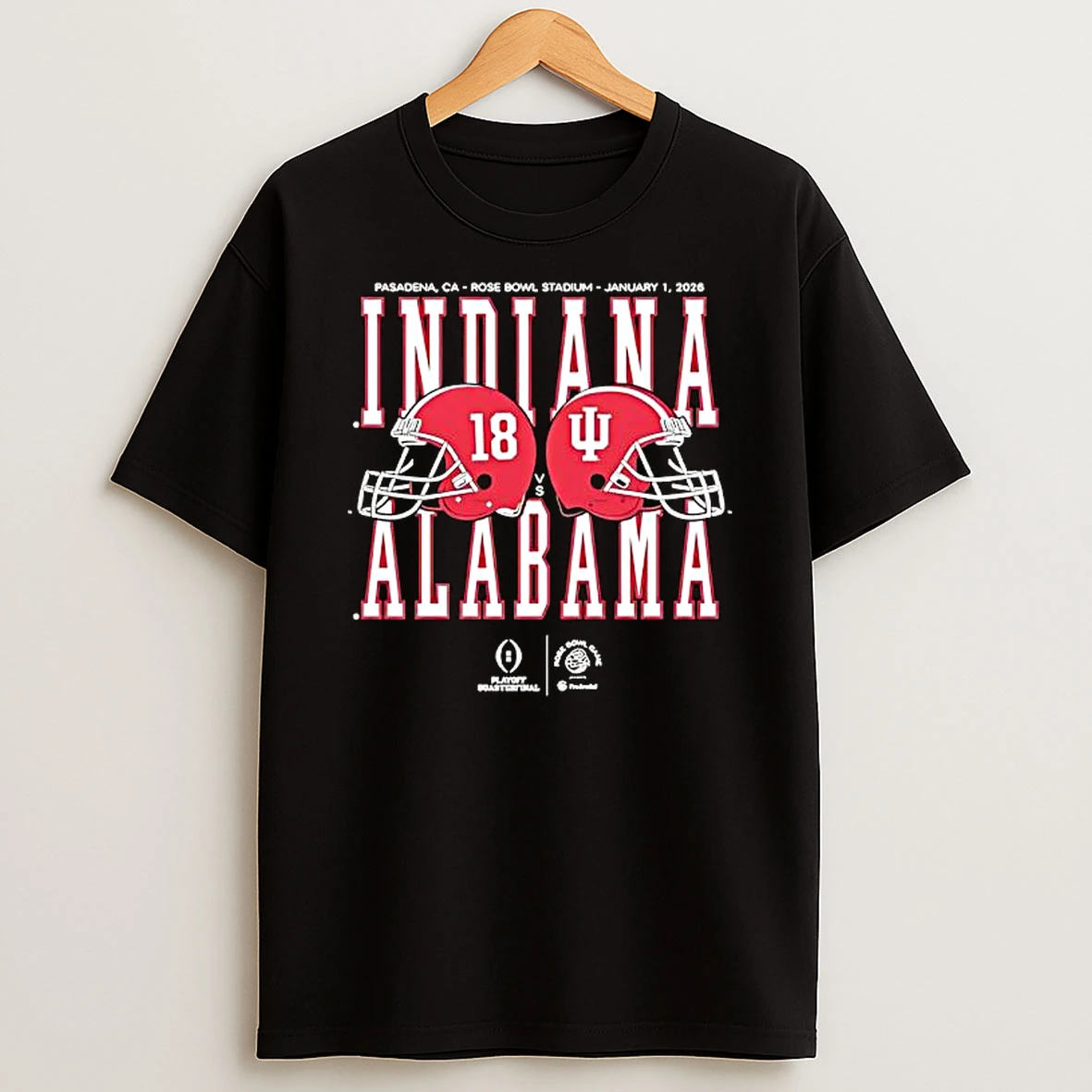 Alabama Vs Indiana 2025 2026 Rose Bowl Game Helmet T Shirt