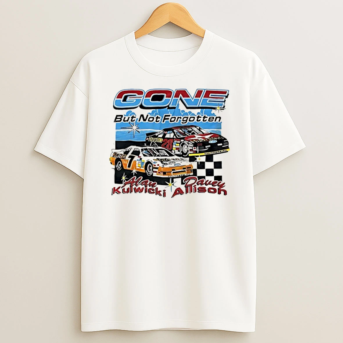 Alan Kulwicki And Davey Allison Racing Gone But Not Forgotten Nascar 90s T Shirt