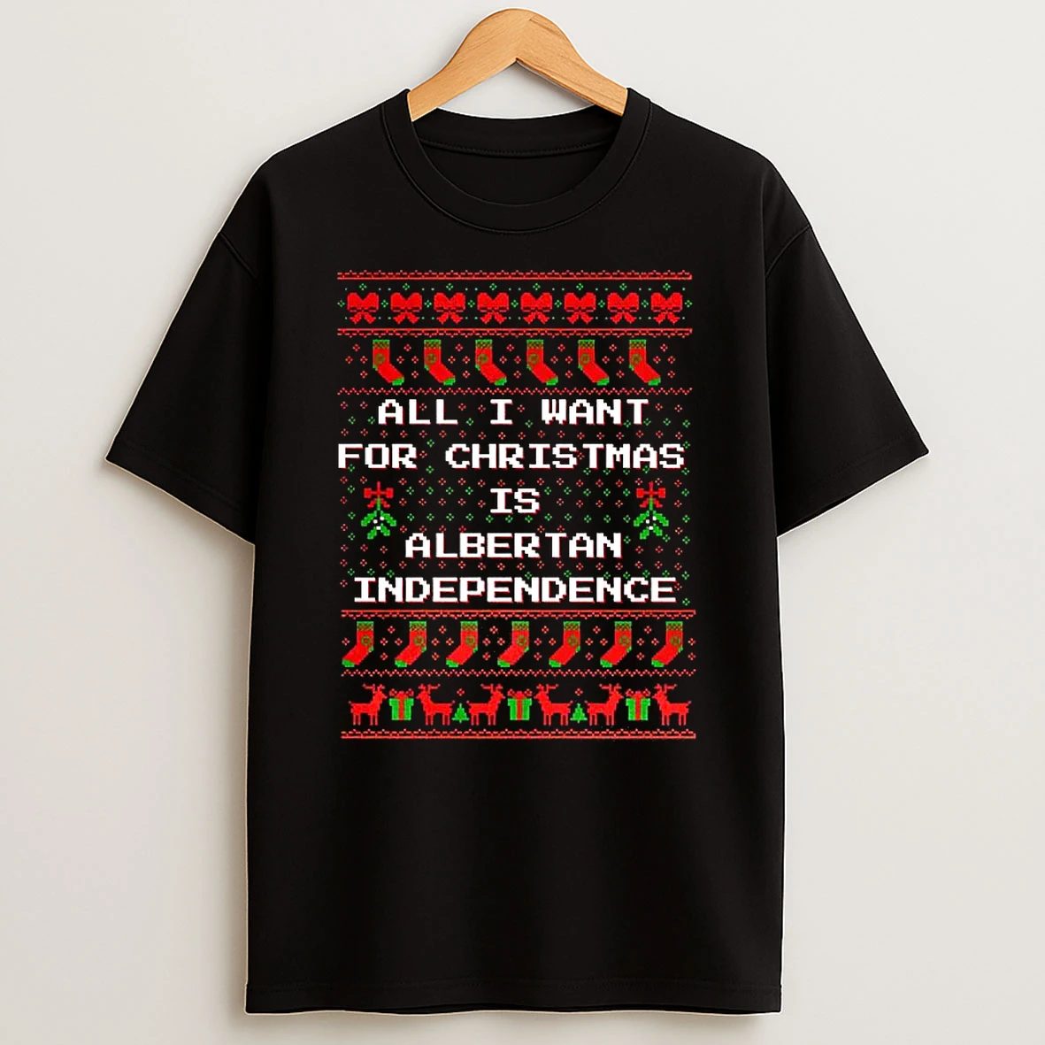 All I Want For Christmas Is Albertan Independence Ugly Xmas T Shirt