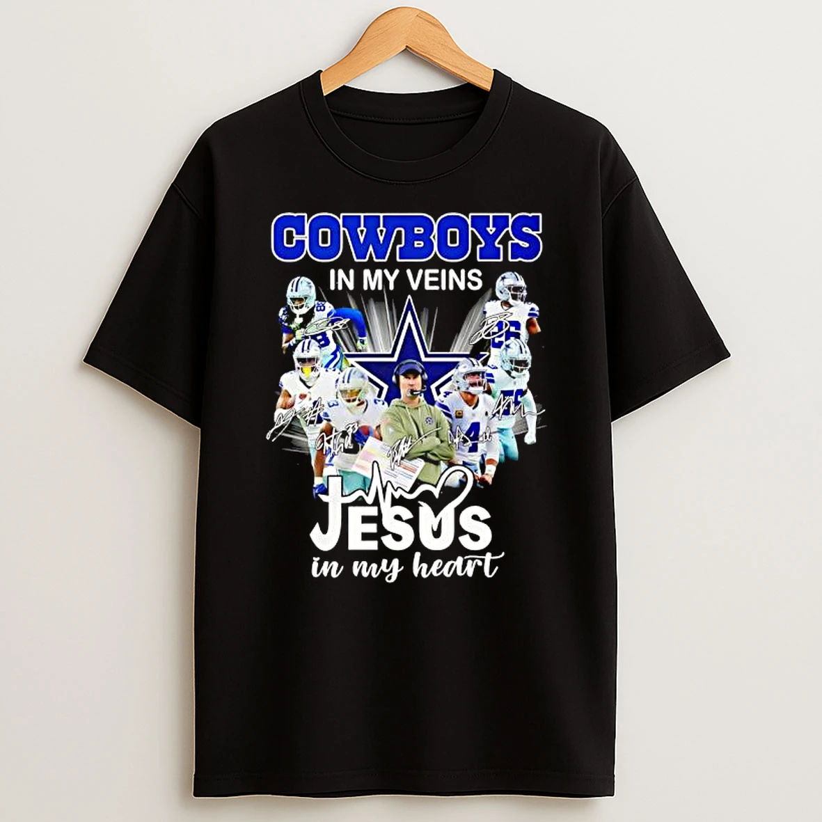 All Team Dallas Cowboys In My Veins Jesus In My Heart T Shirt