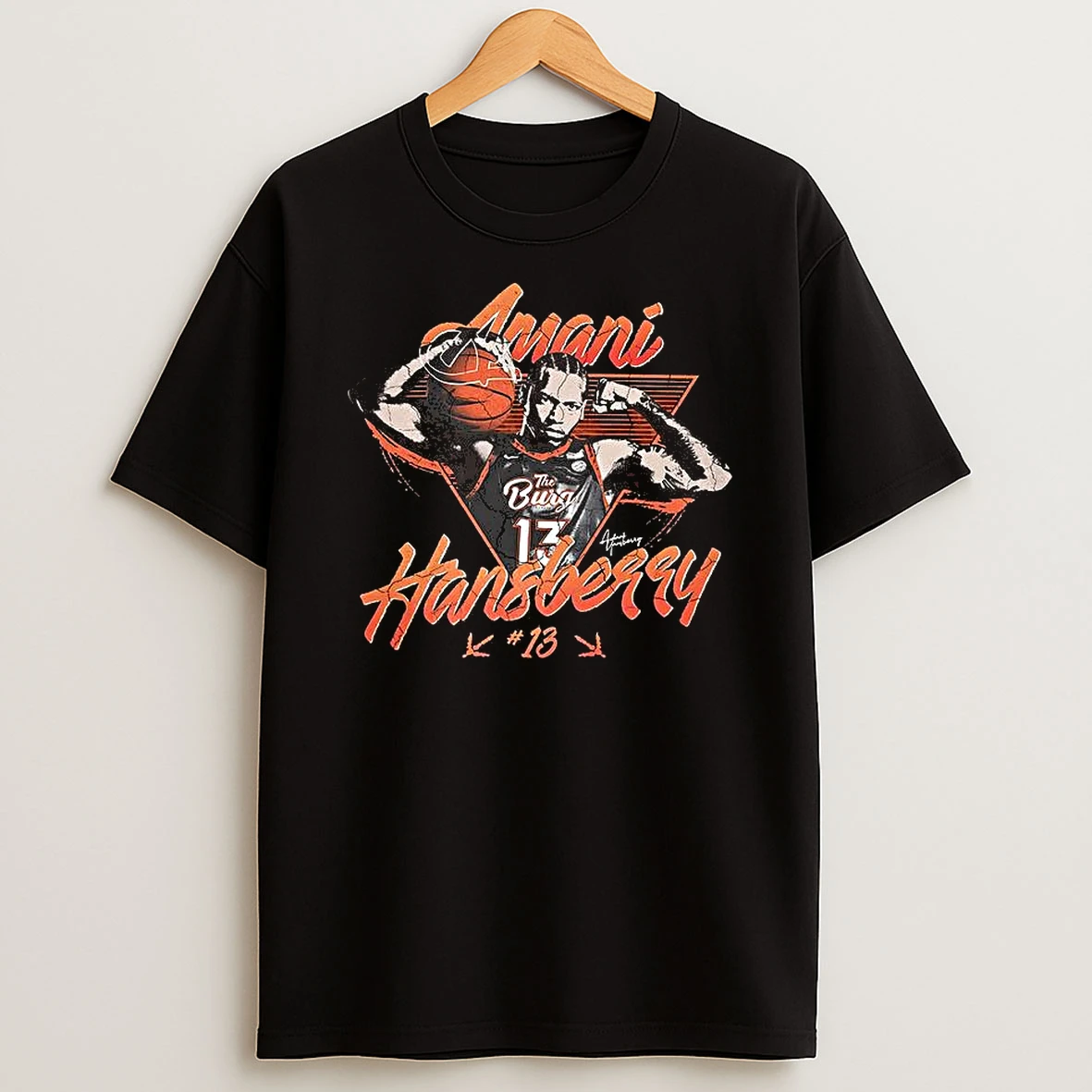 Amani Hansberry Virginia Tech Hokies Mens Basketball Graphic T Shirt