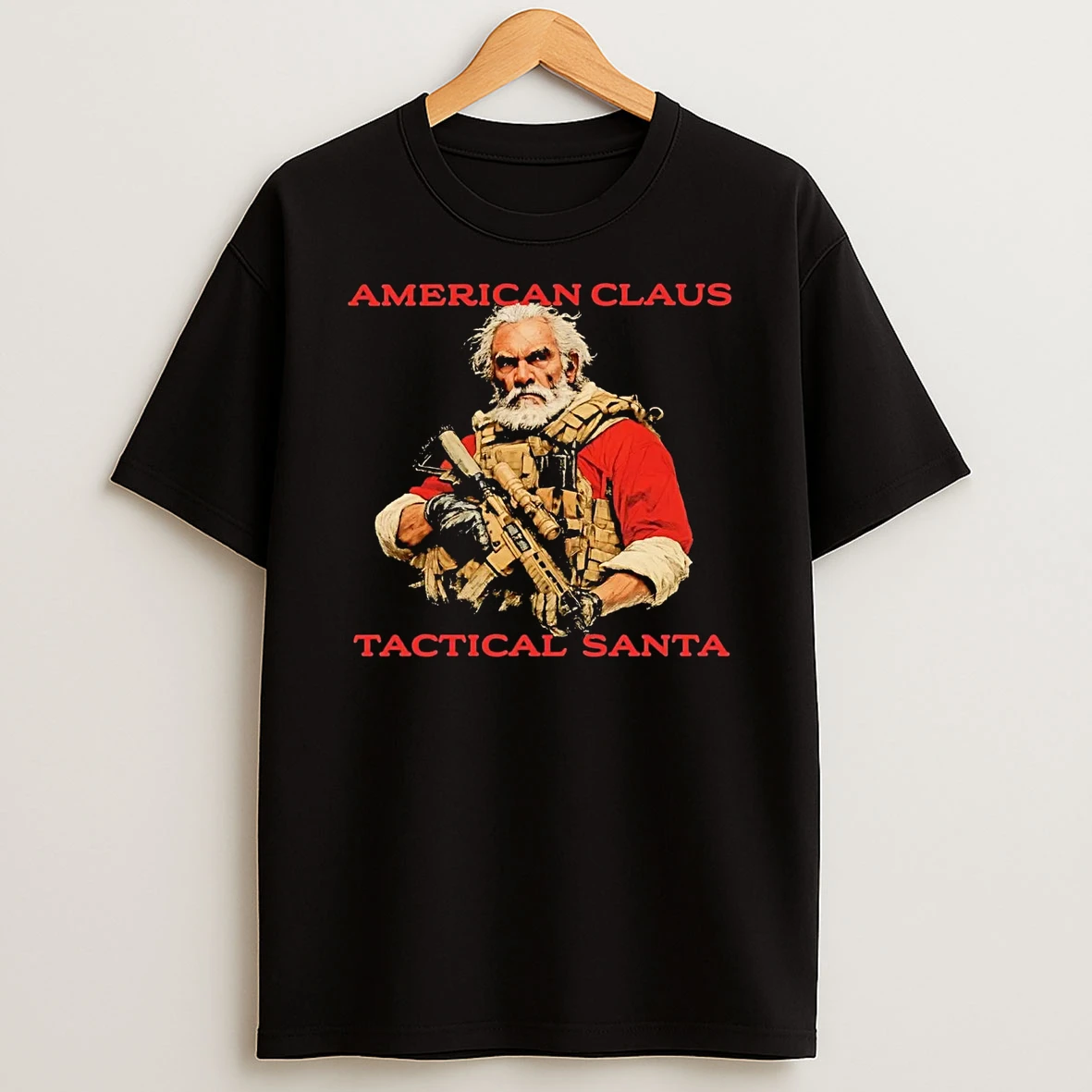 American Claus Tactical Santa Christmas T Shirt