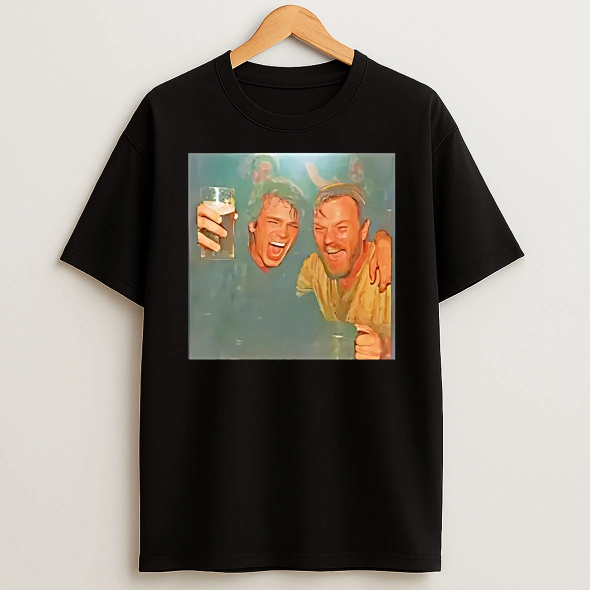 Anakin Skywalker And Obi Wan Kenobi In Beer Club T Shirt