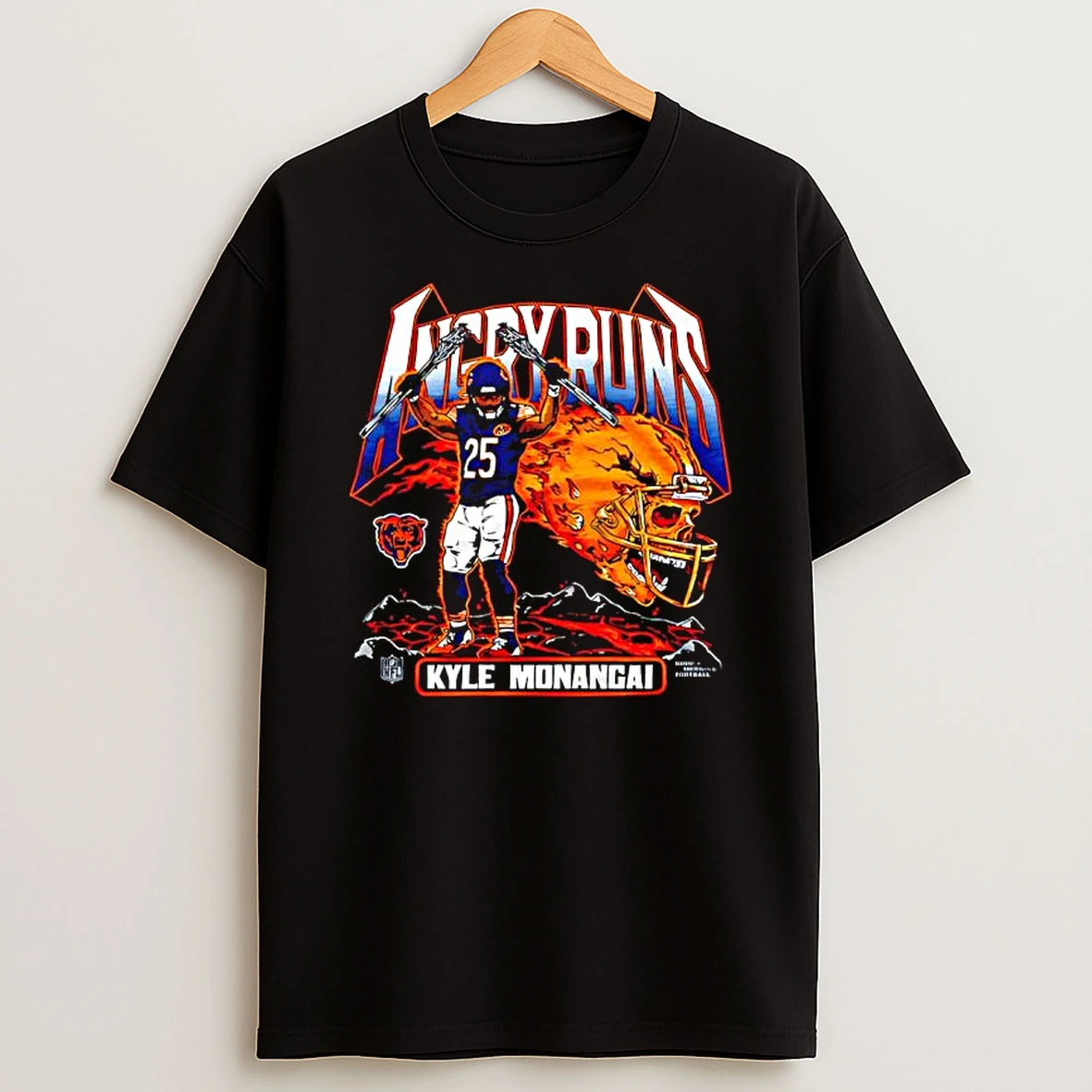 Angry Runs 2025 Chicago Bear Kyle Monangai Double Winner T Shirt