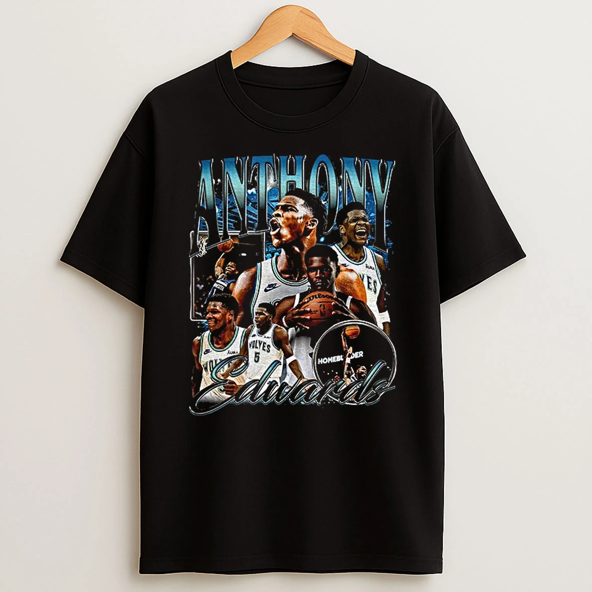 Anthony Edwards Minnesota Timberwolves Basketball Nba Vintage T Shirt