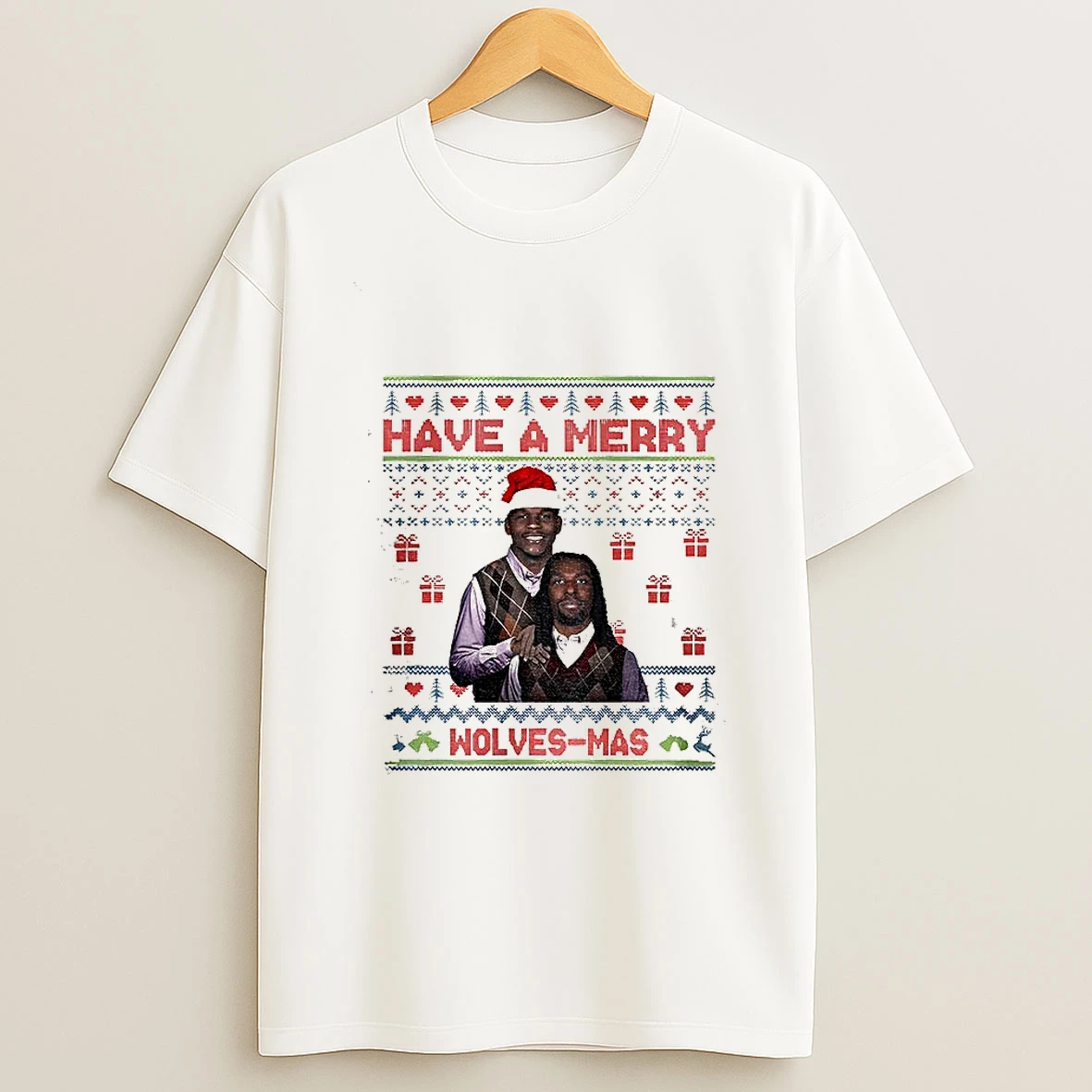 Anthony Edwards And Naz Reid Minnesota Timberwolves Stepbrothers Have A Merry Wolves Mas Christmas T Shirt
