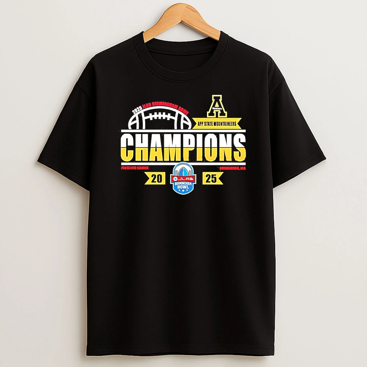 App State Mountaineers Football Jlab Birmingham Bowl Champions 2025 Classic T Shirt