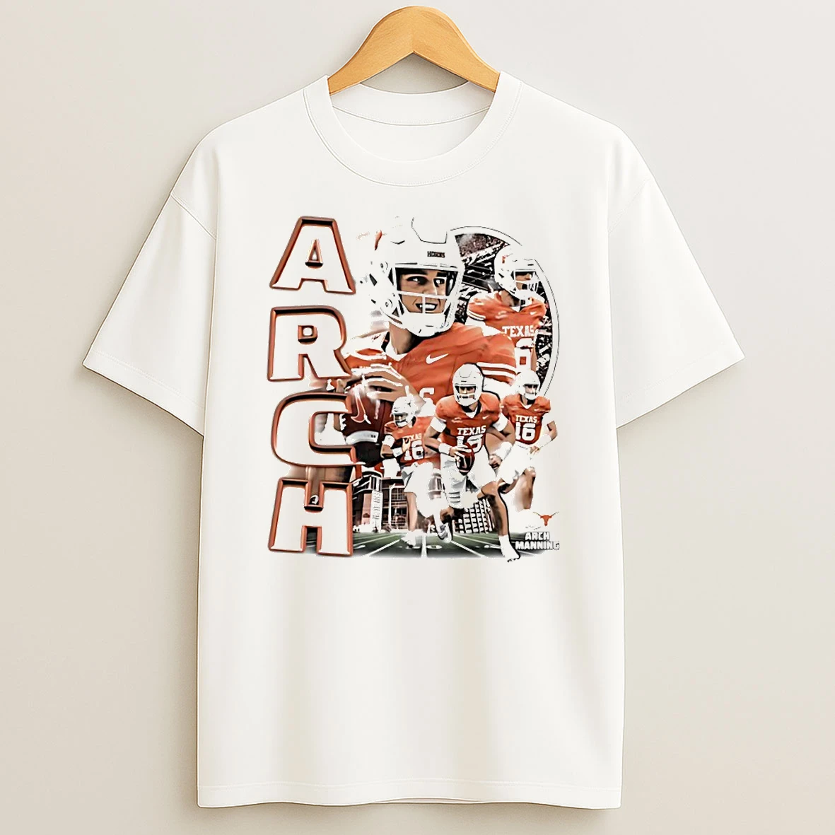 Arch Manning Texas Longhorns Football Graphic Circle T Shirt