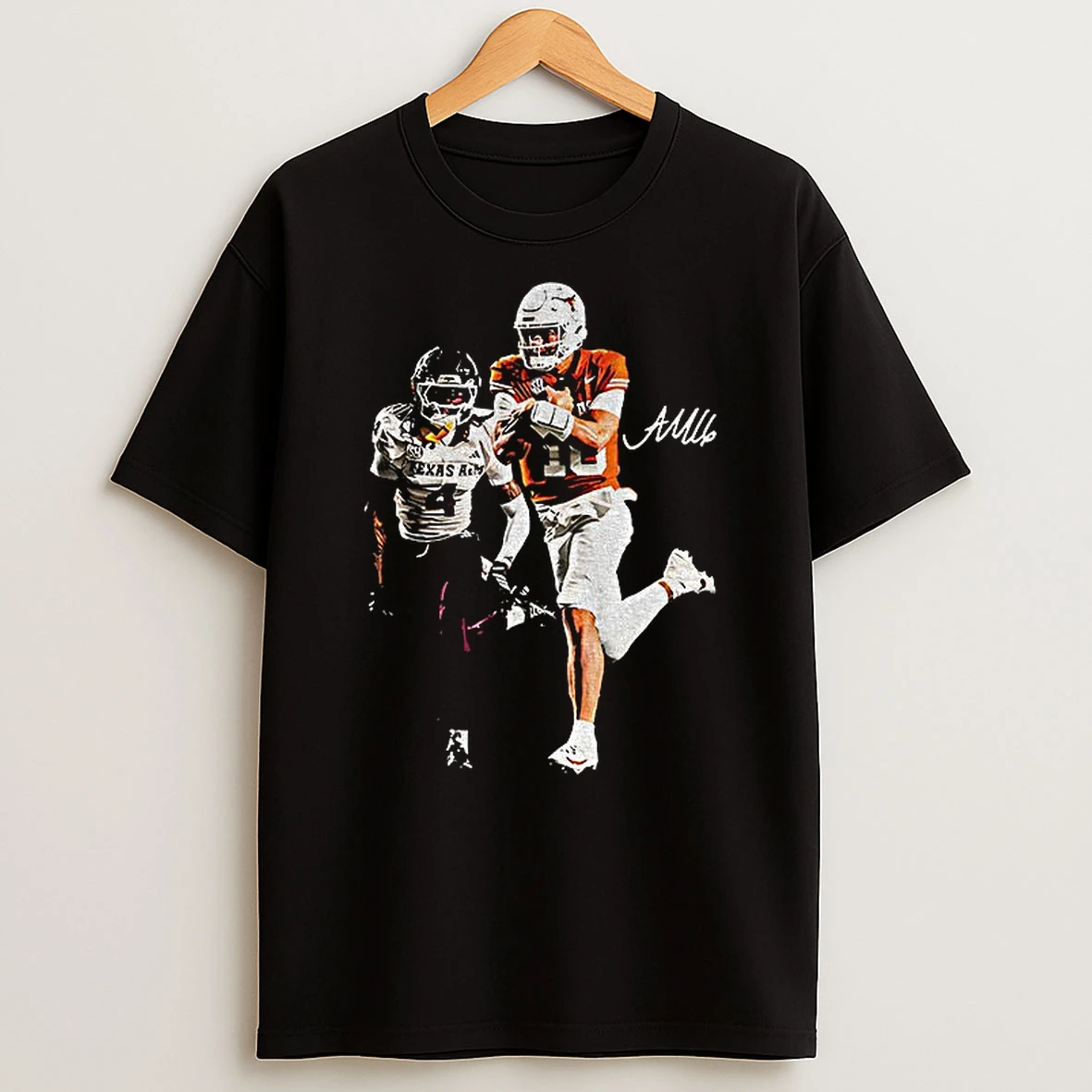 Arch Manning Running Texas Longhorns Football Signature T Shirt