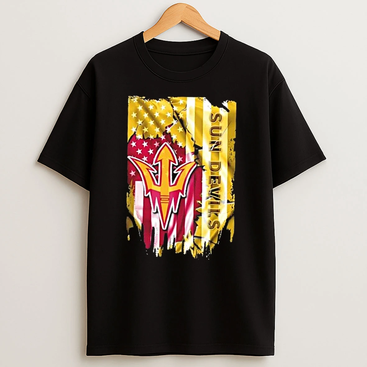Arizona State Sun Devils Football X American Flag T Shirt