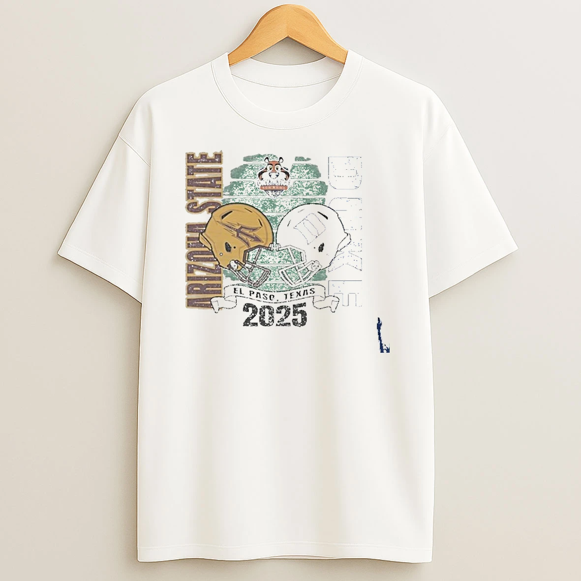 Arizona State Sun Devils Vs Duke Blue Devils 2025 Tony The Tiger Sun Bowl Bound Duel Helmet T Shirt