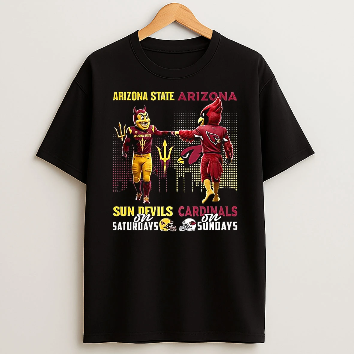 Arizona State Sun Devils On Saturdays Vs Arizona Cardinals On Sundays Mascot T Shirt