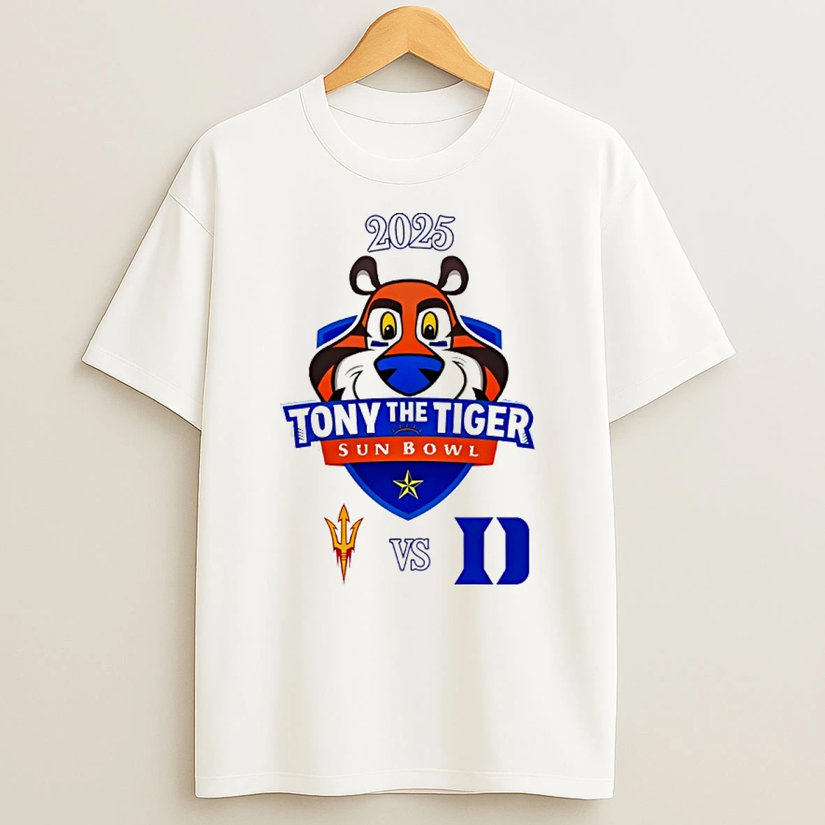 Arizona State Sun Devils Vs Duke Blue Devils 2025 Tony The Tiger Sun Bowl College Football Game T Shirt