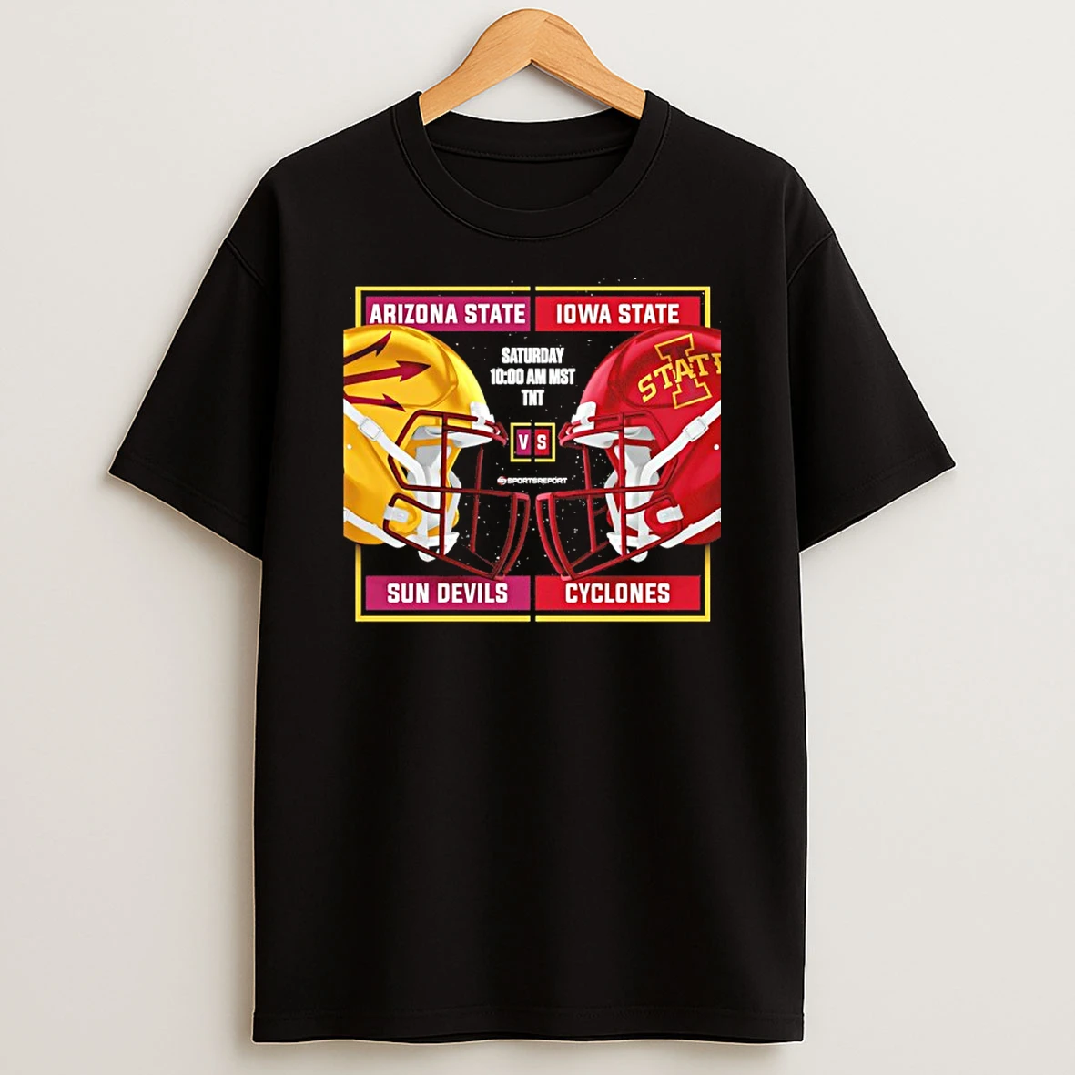 Arizona State Sun Devils Vs Iowa State Cyclones 2025 Football Helmet T Shirt