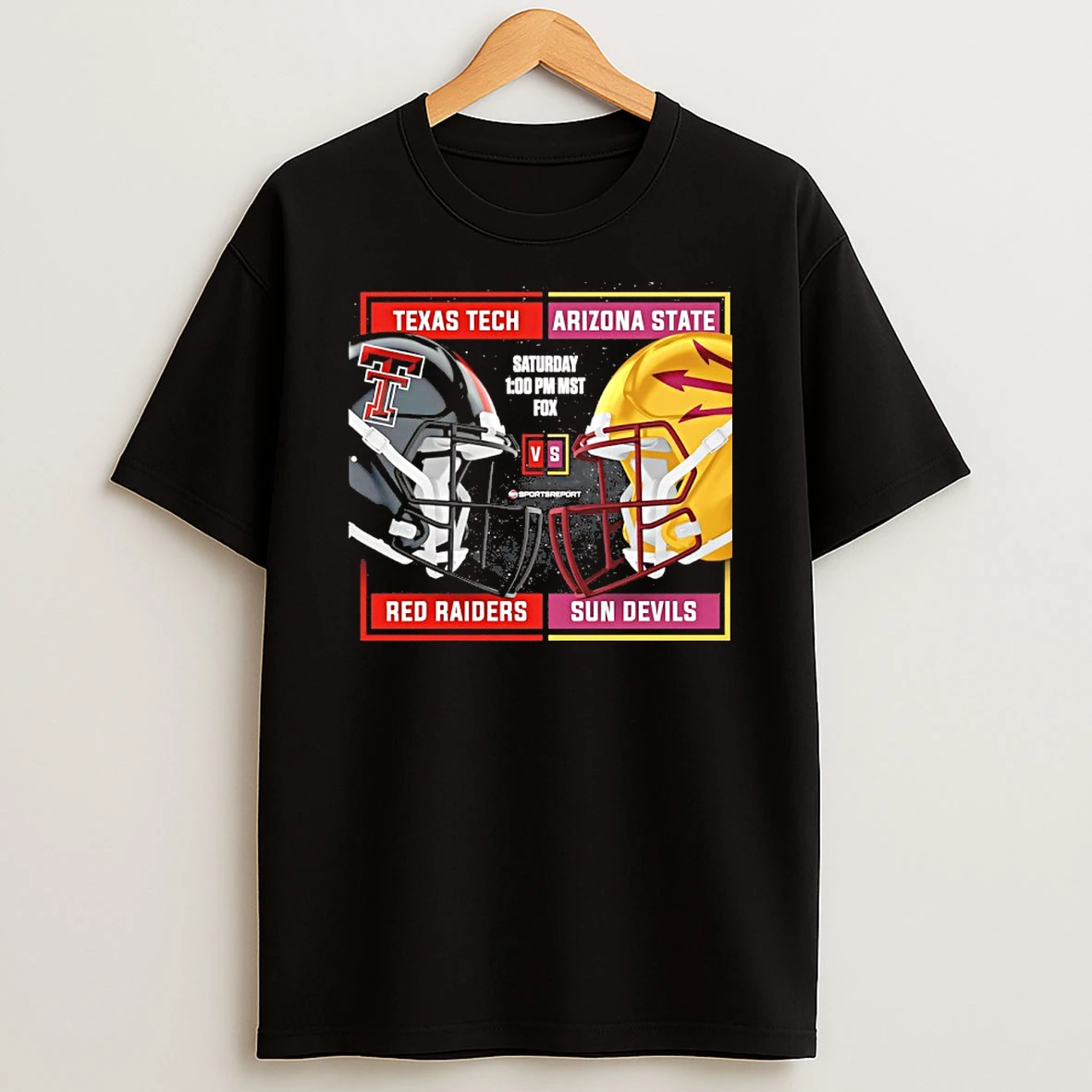 Arizona State Sun Devils Vs Texas Tech Red Raiders 2025 Football Helmet T Shirt