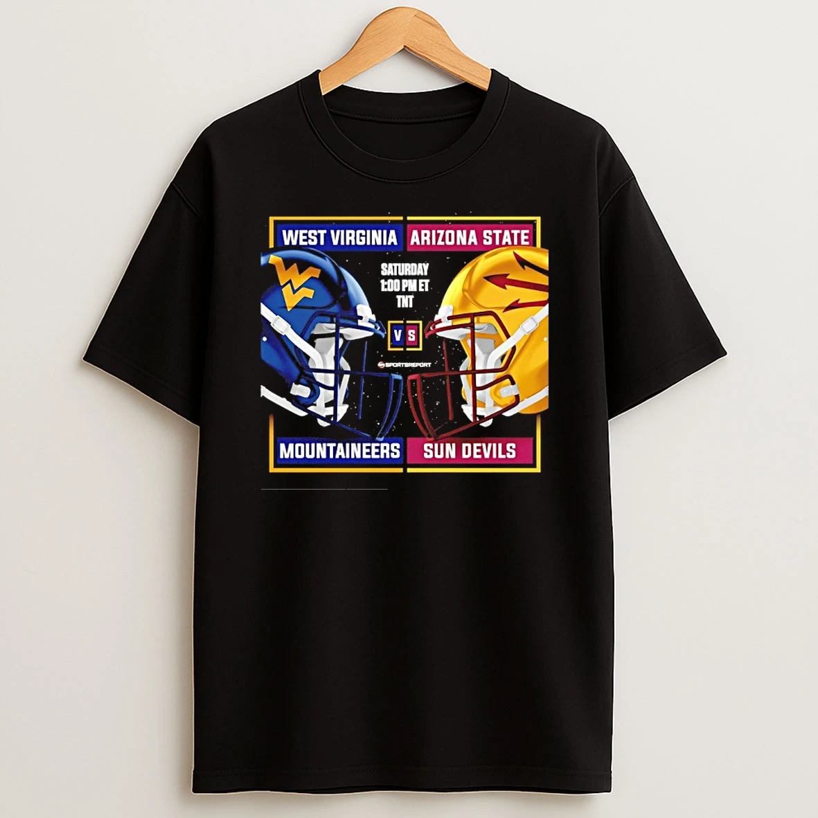 Arizona State Sun Devils Vs West Virginia Mountaineers 2025 Football Helmet T Shirt
