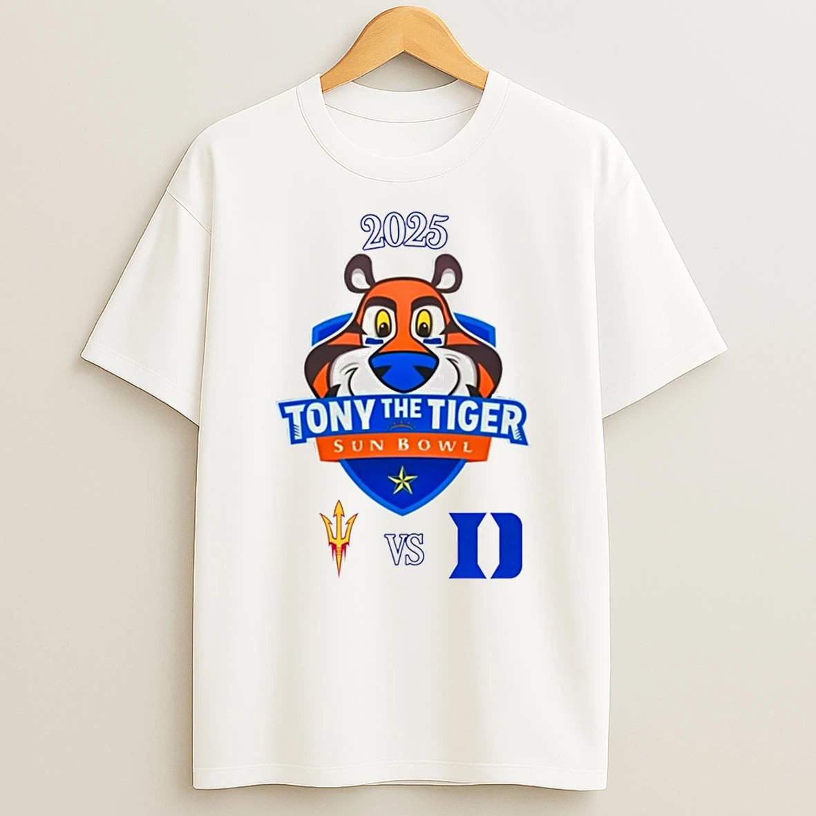 Arizona State Sun Devils Vs Duke Blue Devils 2025 Tony The Tiger Sun Bowl T Shirt