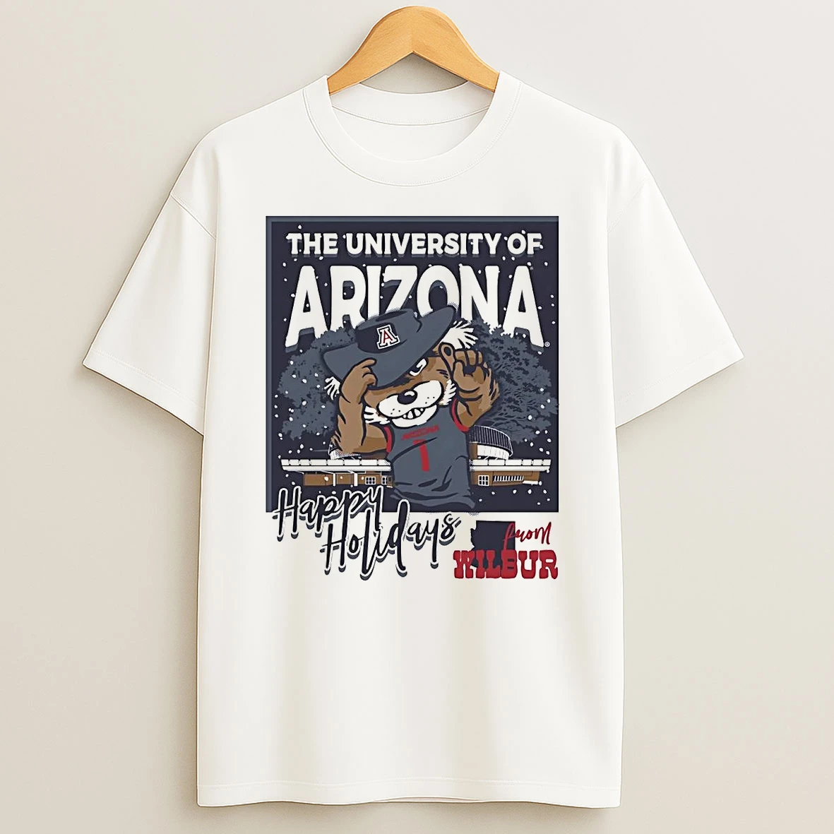 Arizona Wildcats Happy Holiday From Wilbur Christmas T Shirt