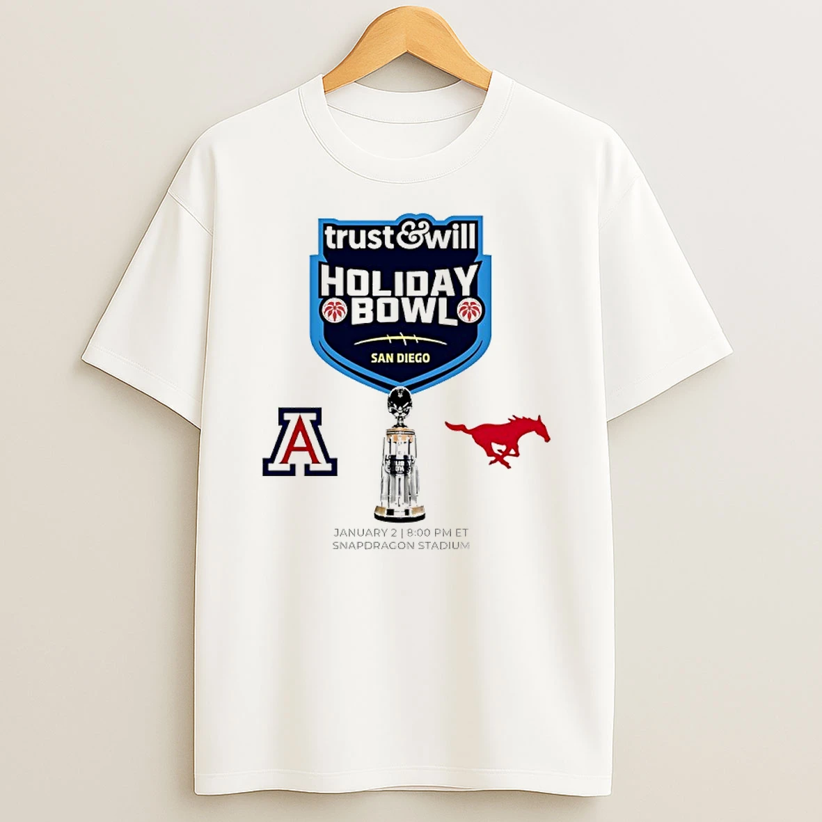 Arizona Wildcats Vs Mustang Smu 2025 Trust Will Holiday Bowl T Shirt
