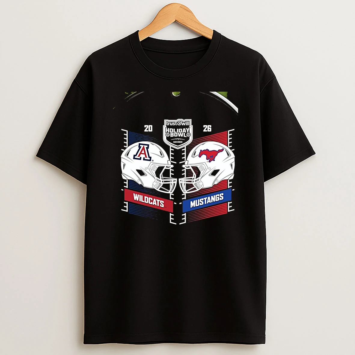Arizona Wildcats Vs Smu Mustangs 2026 Holiday Bowl Head To Head Chriast T Shirt