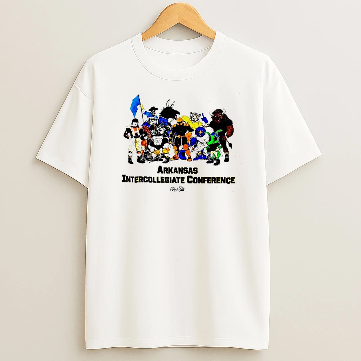 Arkansas Intercollegiate Conference Rock City Aic Mascots T Shirt