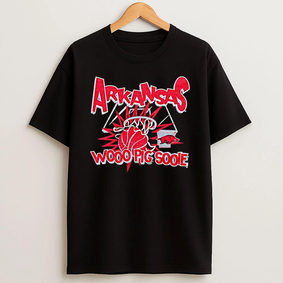Arkansas Razorbacks Basketball Slam Dunk Woo Pig Sooie T Shirt