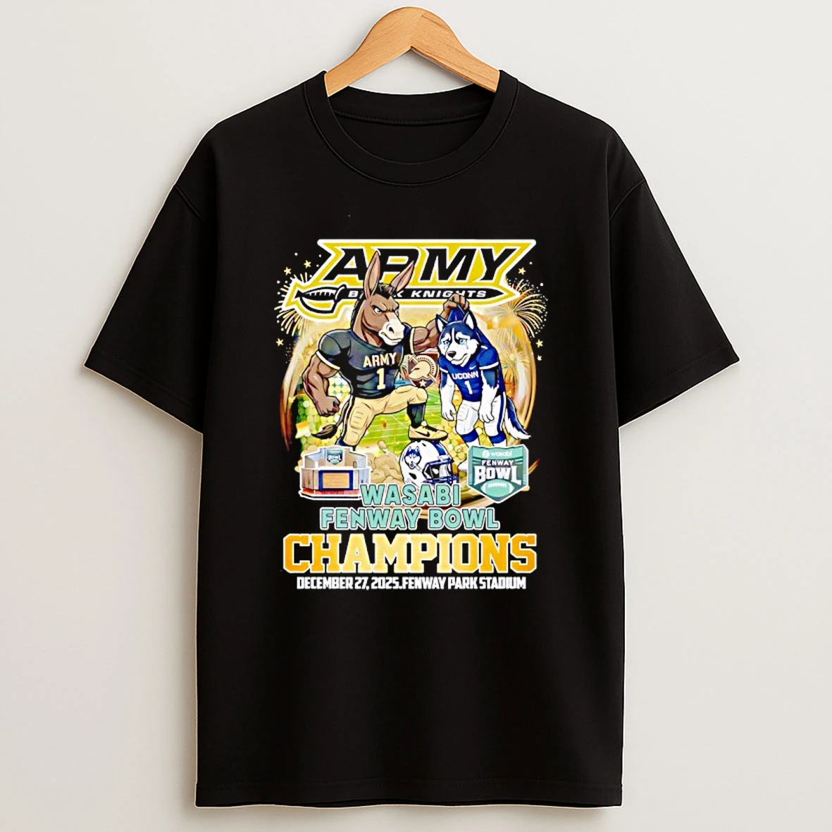 Army Black Knight 2025 Wasabi Fenway Bowl Champions Vintage T Shirt