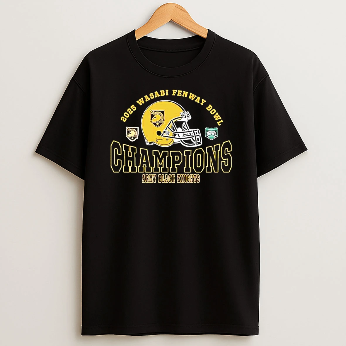 Army Black Knights Football 2025 Wasabi Fenway Bowl Champions T Shirt
